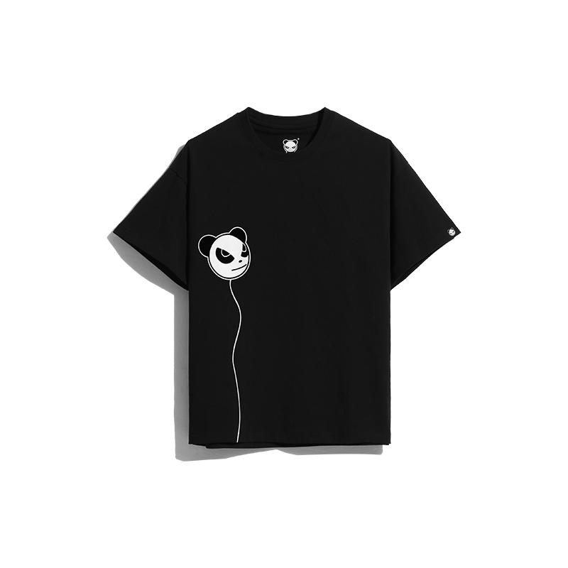 UNISEX FLOCKY PRINT SHORT SLEEVED T-SHIRT / WHITE・ BLACK