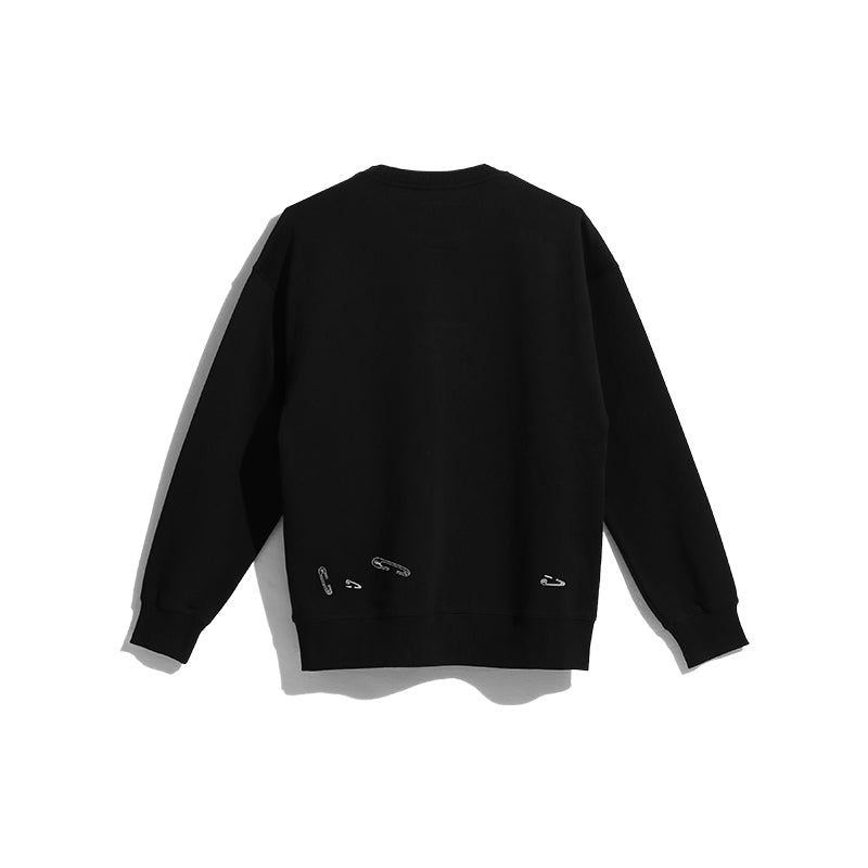 UNISEX CREW NECK SWEAT SHIRT / KHAKI・BLACK