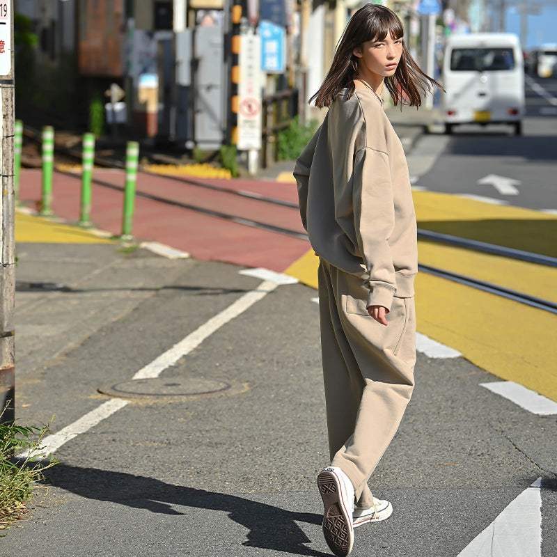 UNISEX CREW NECK SWEAT SHIRT / WHITE・BLACK・KHAKI