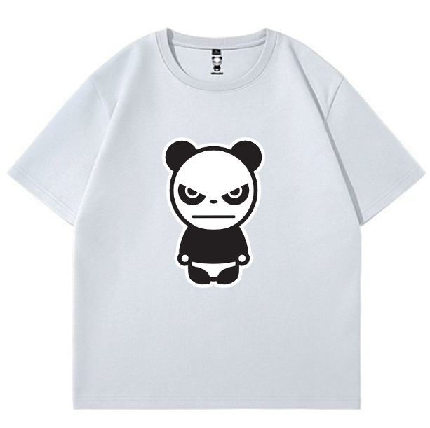 MEN'S FLOCKY PRINT SHORT SLEEVED T-SHIRT / WHITE・ BLACK