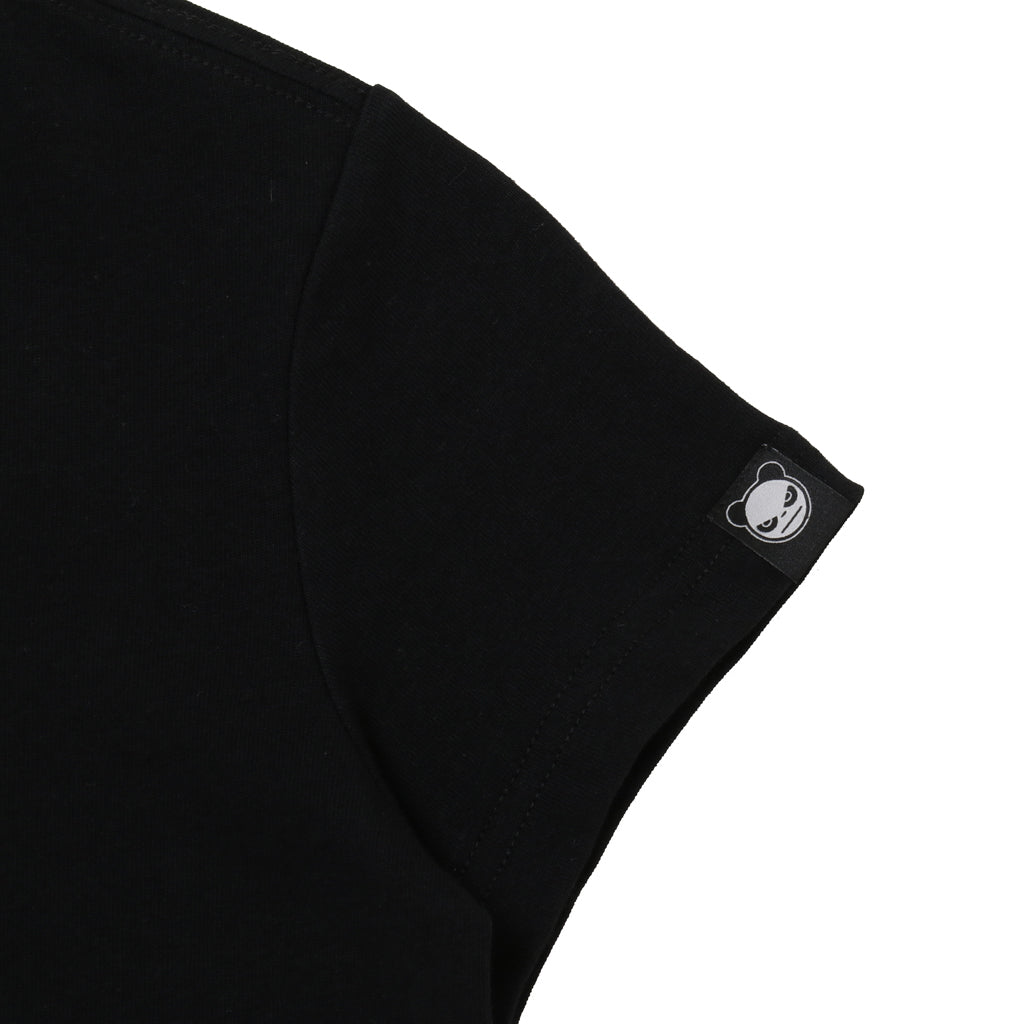 HIPANDA KID'S 3 BROTHERS GOLD PRINTED SHORT SLEEVED T-SHIRT / WHITE・BLACK