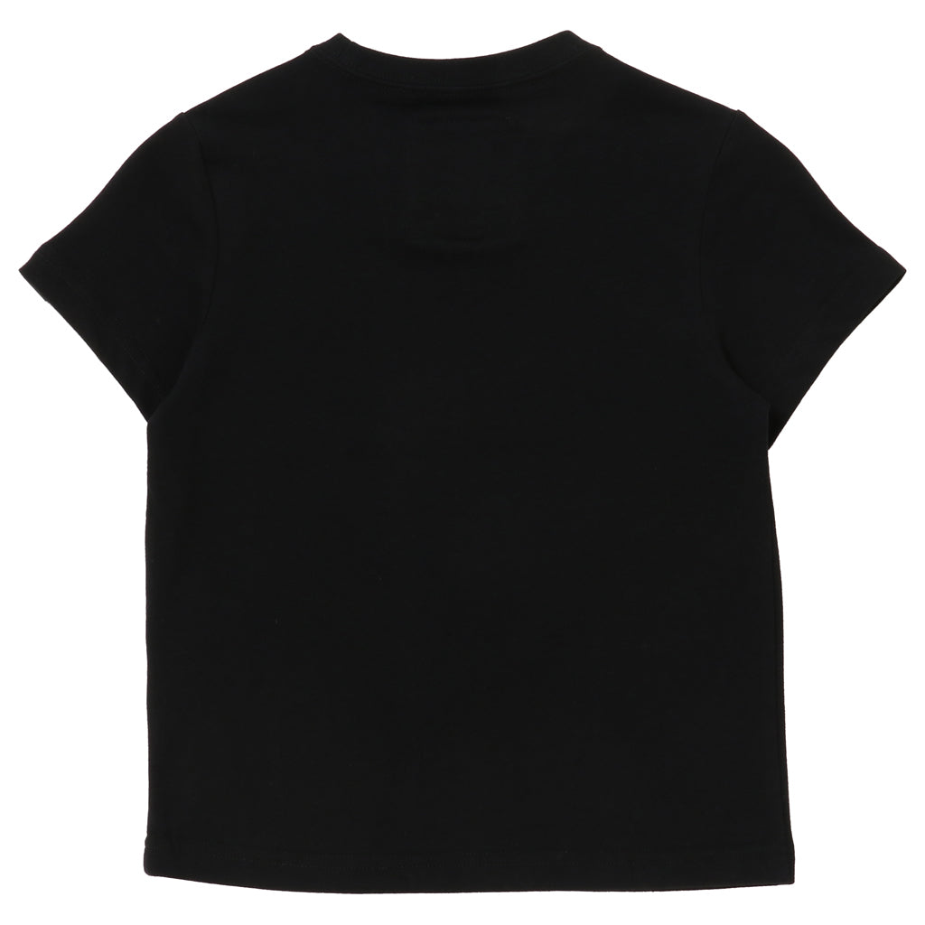 HIPANDA KID'S 3 BROTHERS GOLD PRINTED SHORT SLEEVED T-SHIRT / WHITE・BLACK