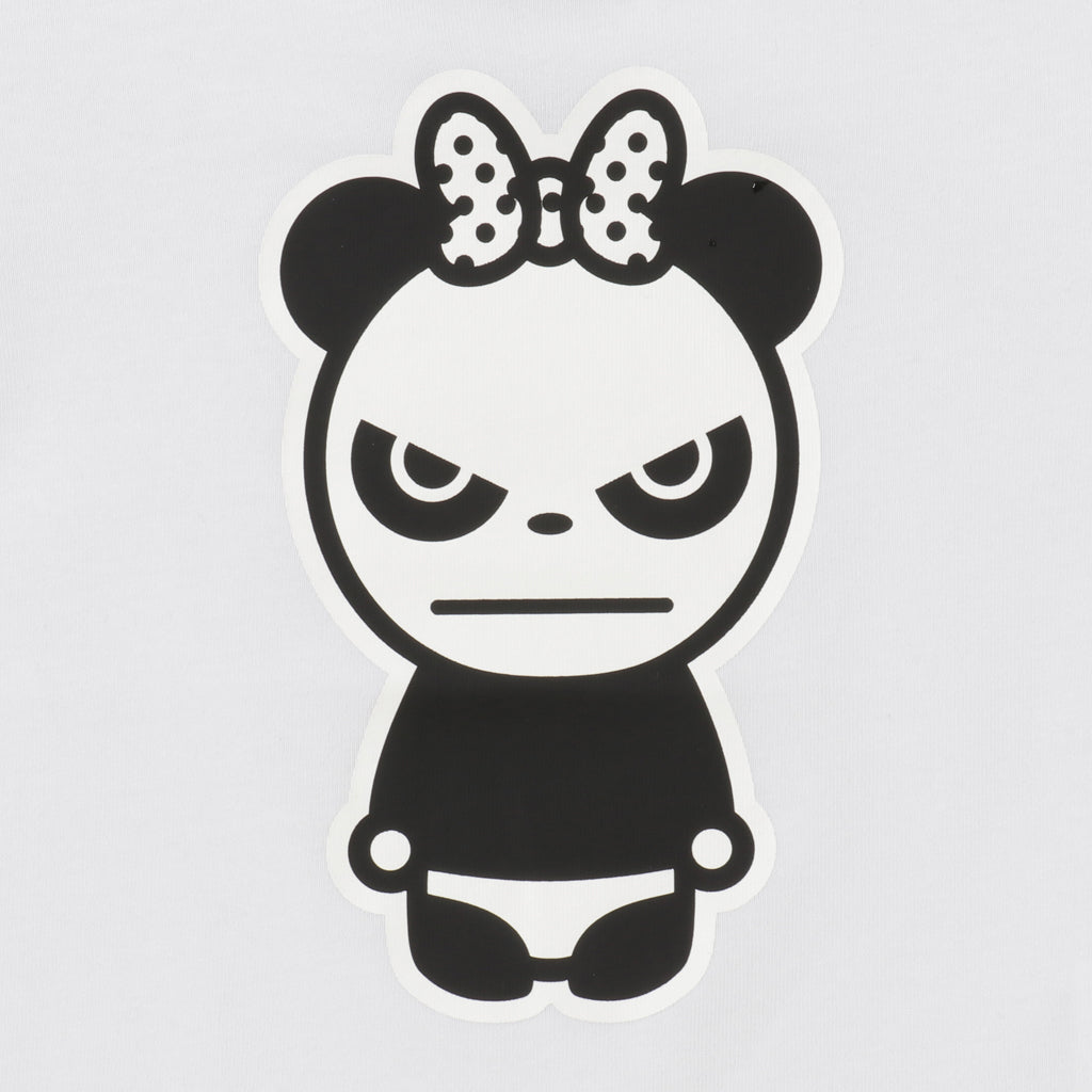 HIPANDA KID'S BASIC LOGO PRINT SHORT SLEEVED T-SHIRT / WHITE・BLACK