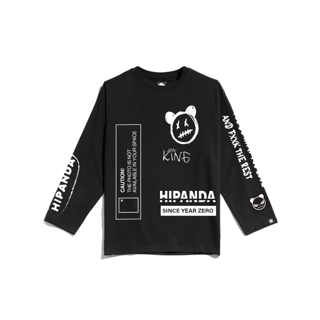 HIPANDA GRAFFITI PRINT LONG-SLEEVED T-SHIRT