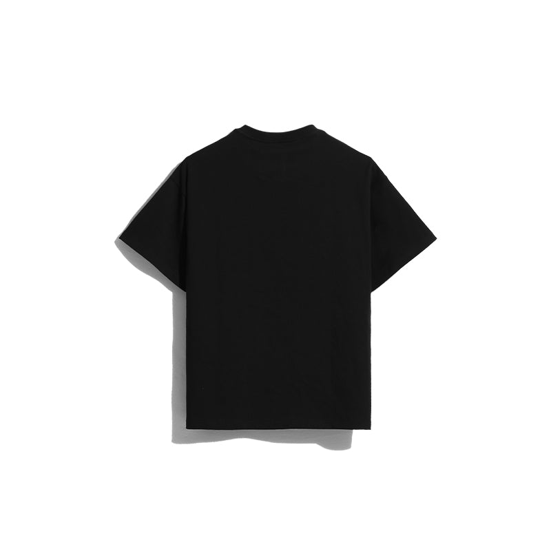 MEN'S FLOCKY PRINT SHORT SLEEVED T-SHIRT / WHITE・ BLACK