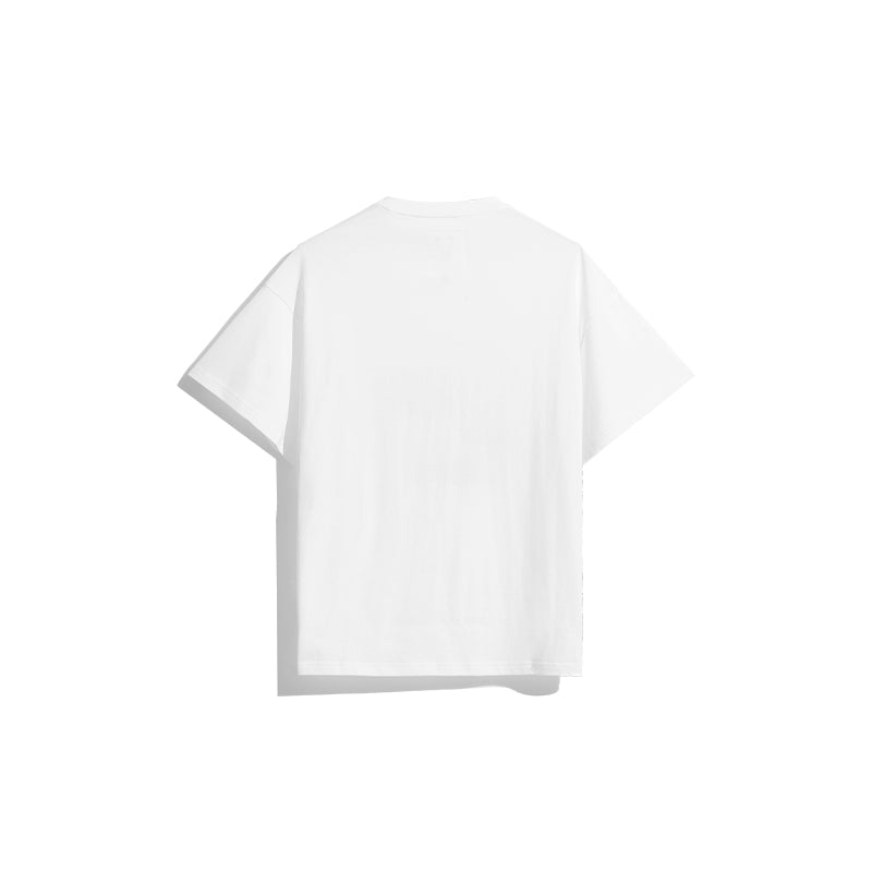 MEN'S FLOCKY PRINT SHORT SLEEVED T-SHIRT / WHITE・ BLACK